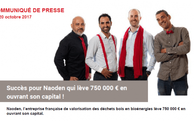 Succès pour Naoden qui lève 750 000 € en ouvrant son capital !